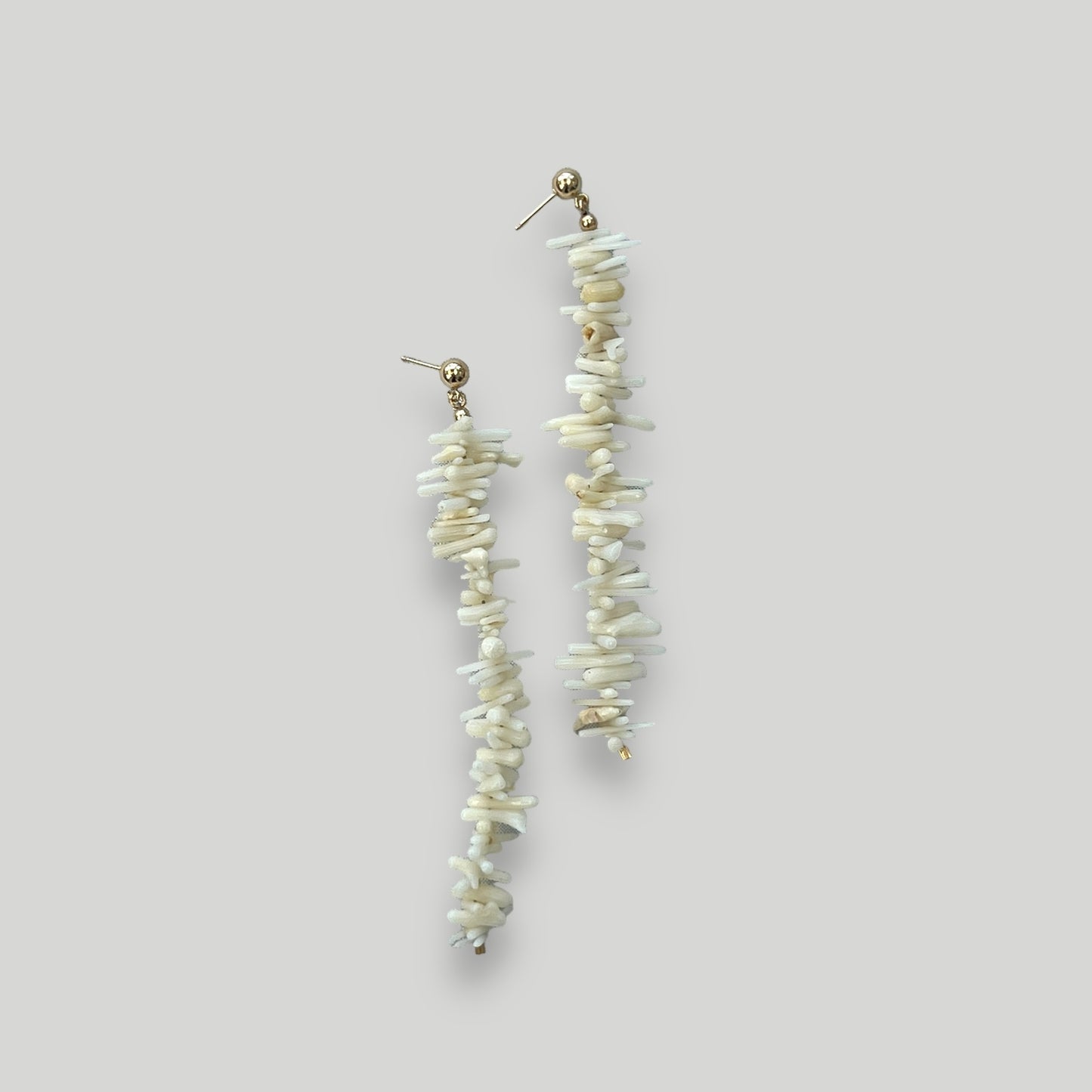 White Coral Drop Studs