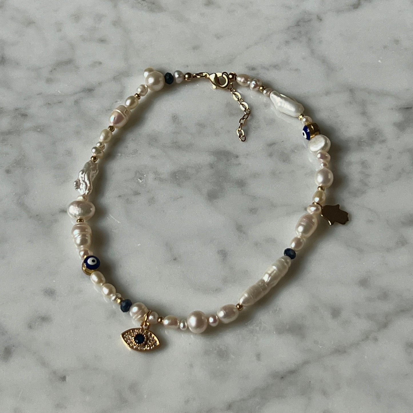 Evil Eye + Lapiz Anklet