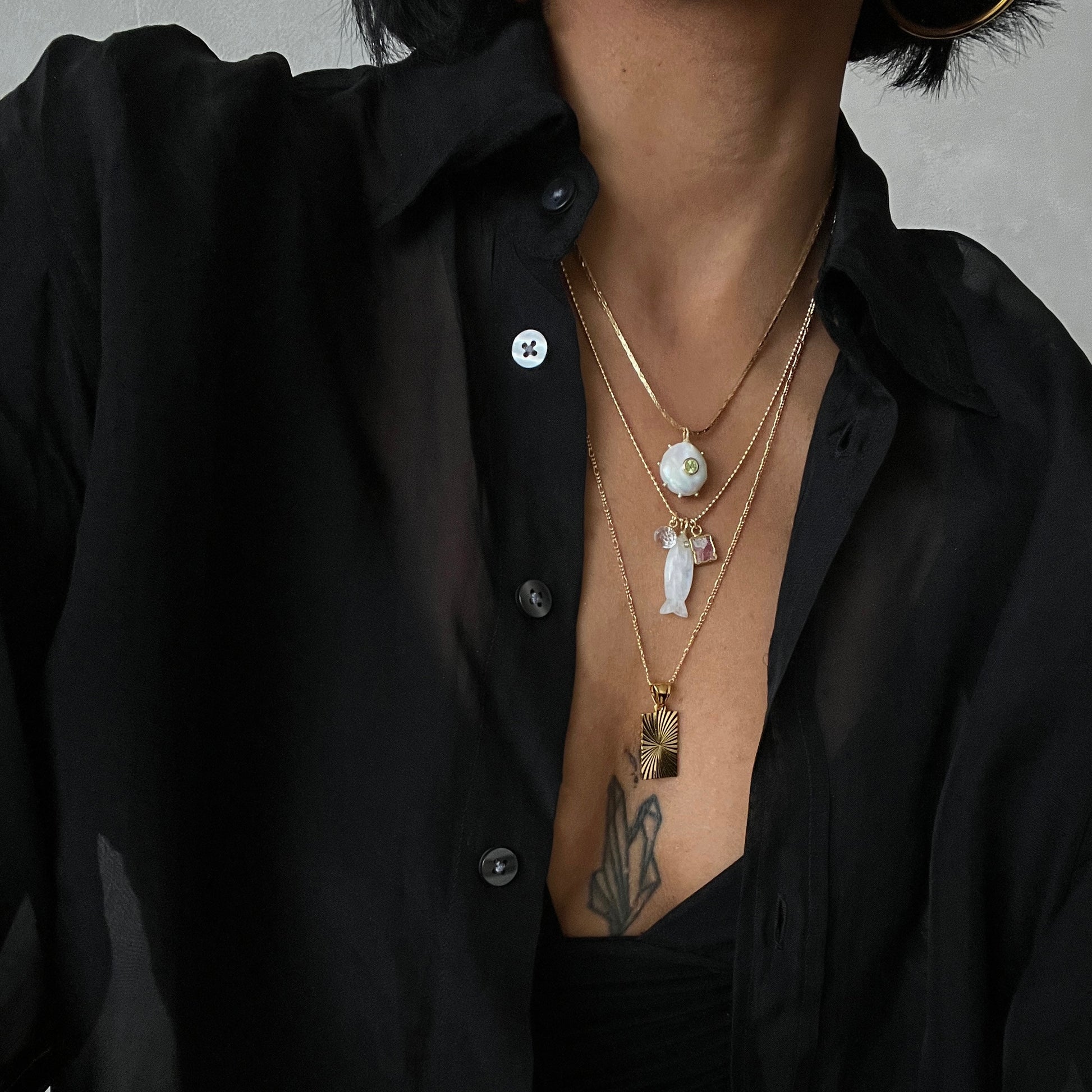 Luna Moonstone Fish Necklace