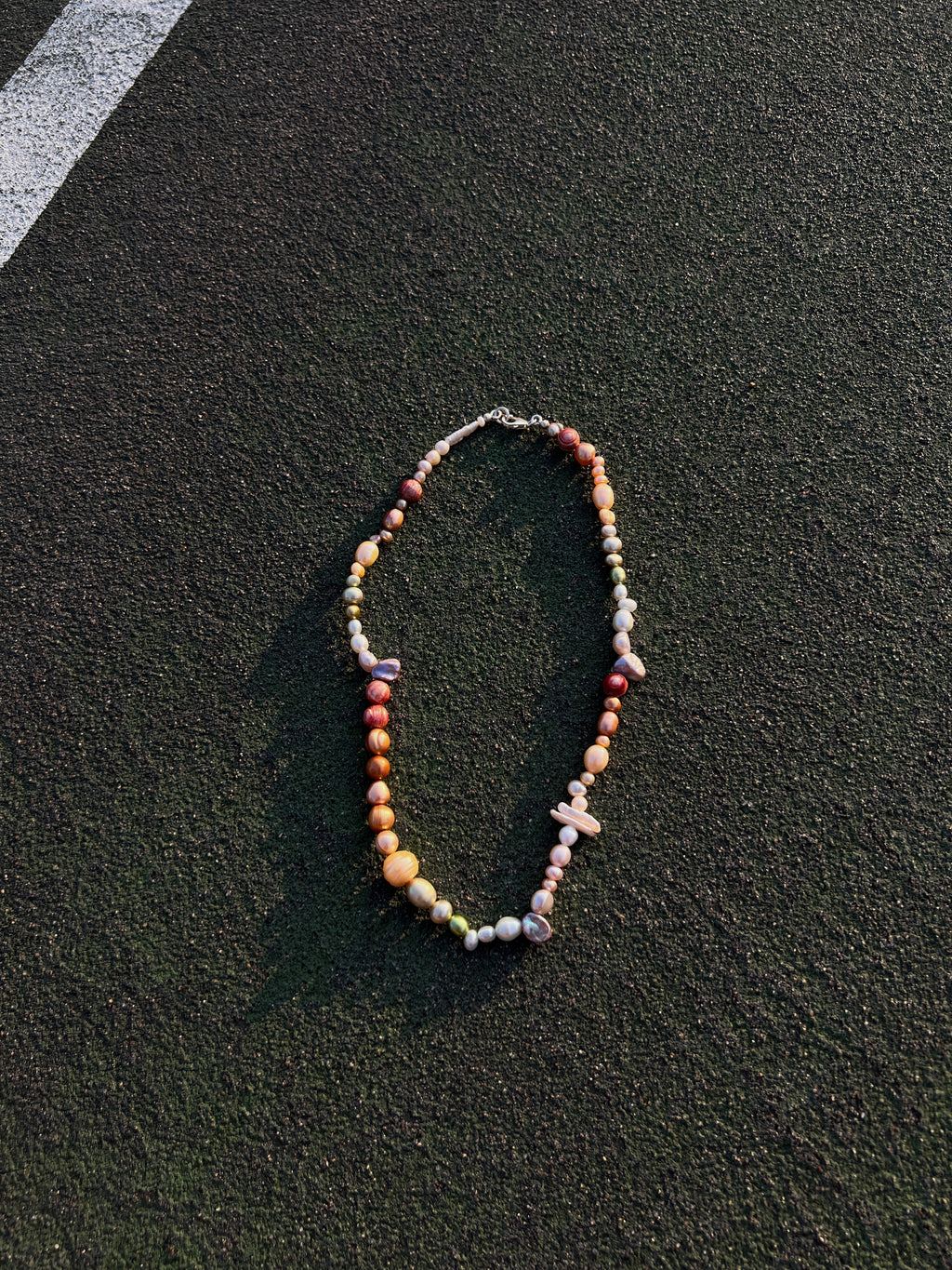 Colorful freshwater pearl necklace