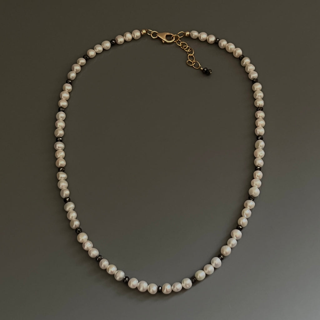 Natalie - Black Diamond + Freshwater Pearl