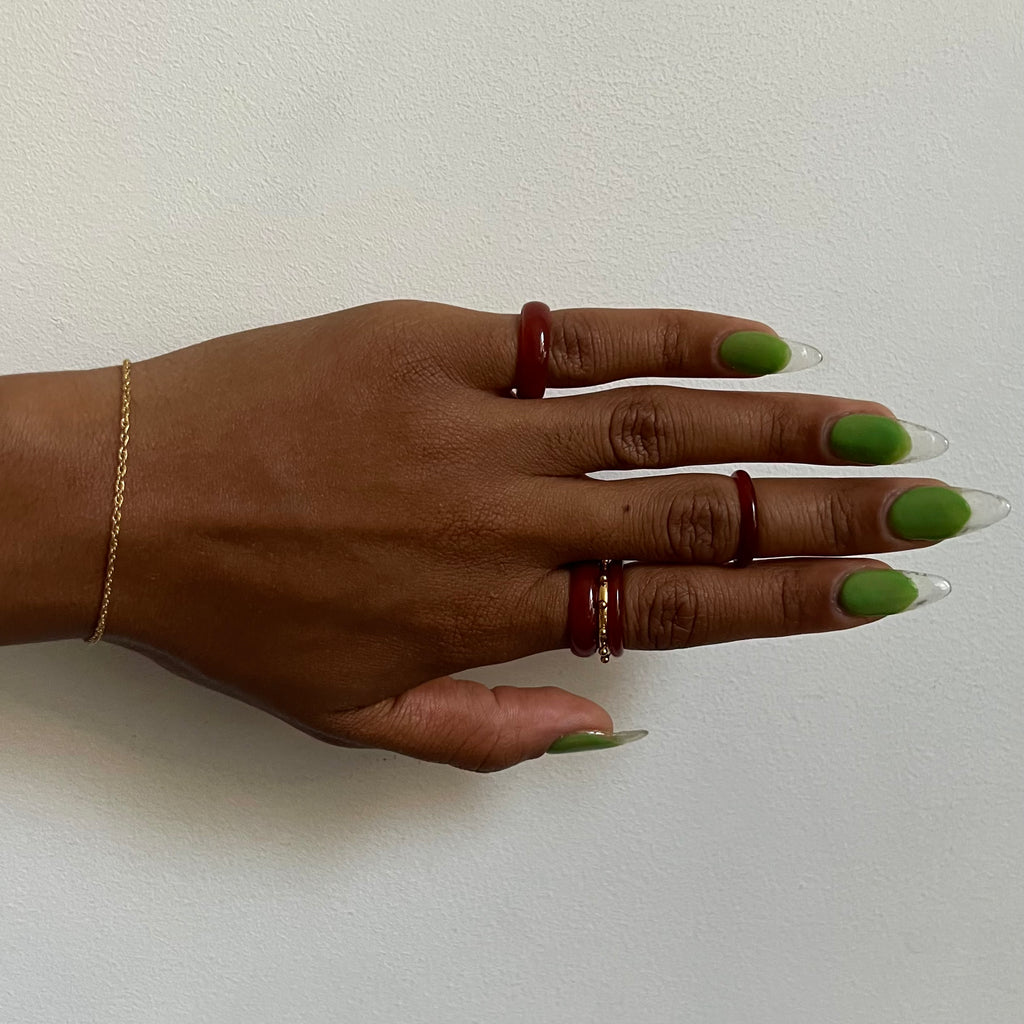 STONE RING: Carnelian (Thick)