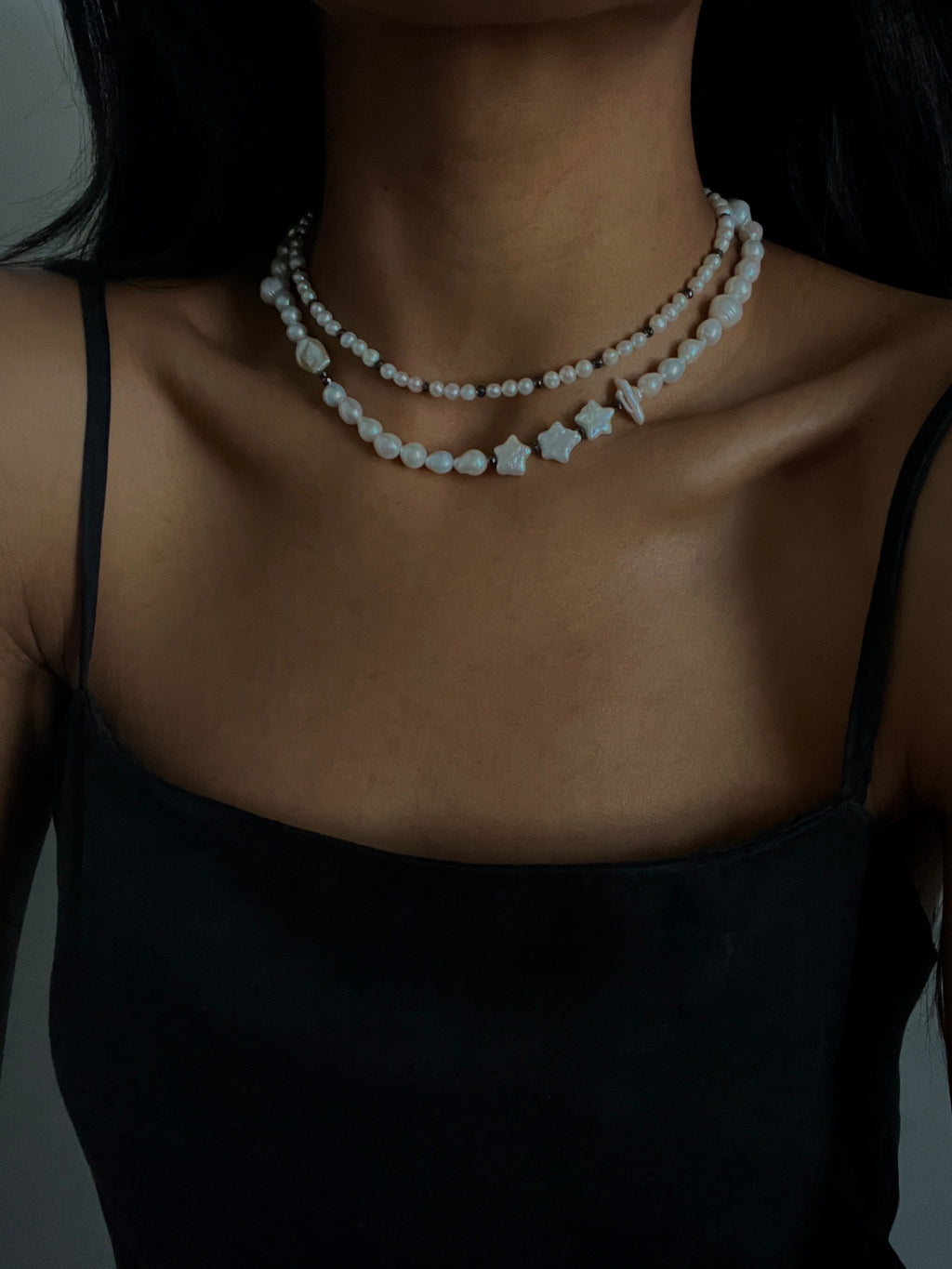 Natalie - Black Diamond + Freshwater Pearl